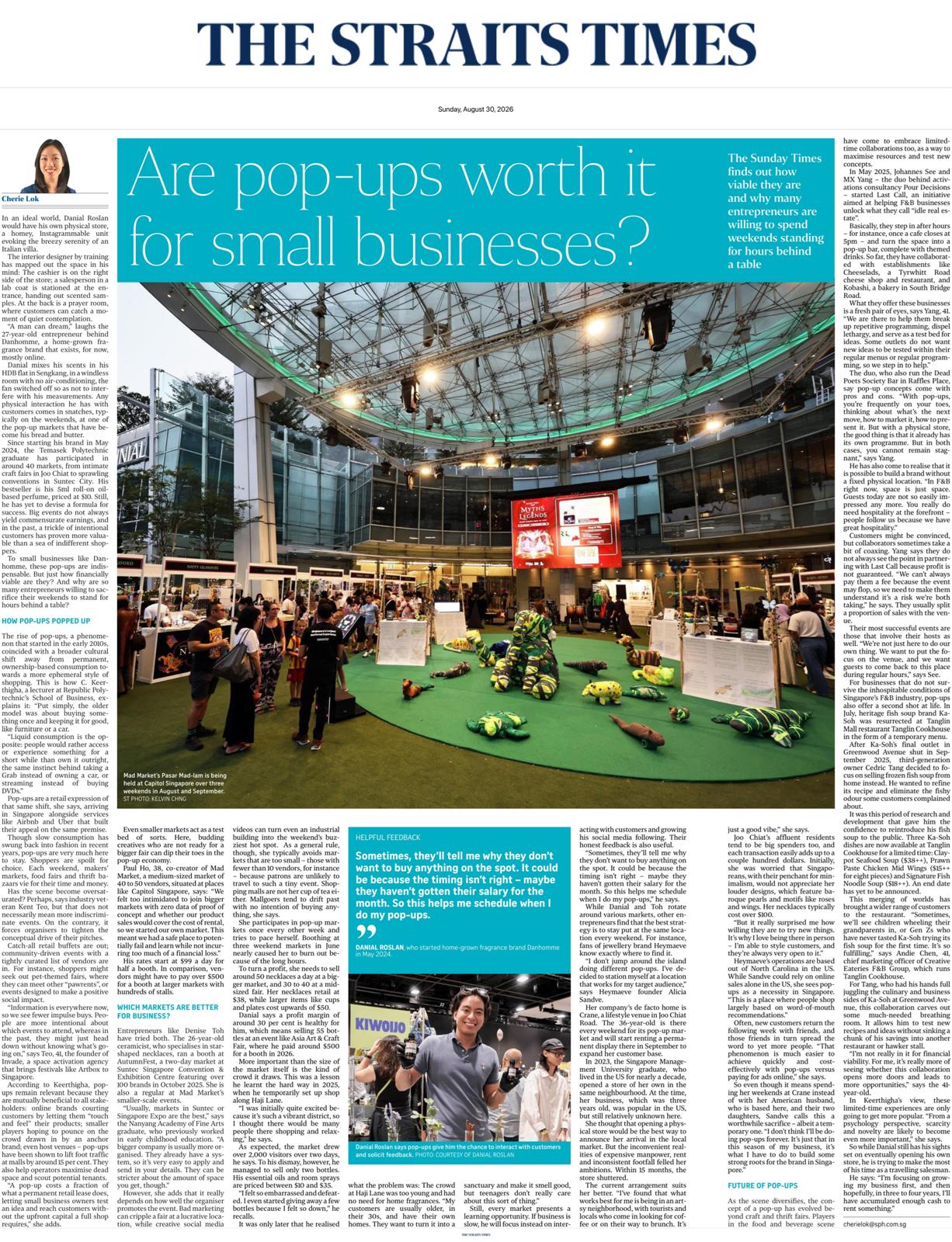 Are Pop-Up Markets Worth It for Small Brands? What The Straits Times Highlighted About Danhomme’s Home Fragrances