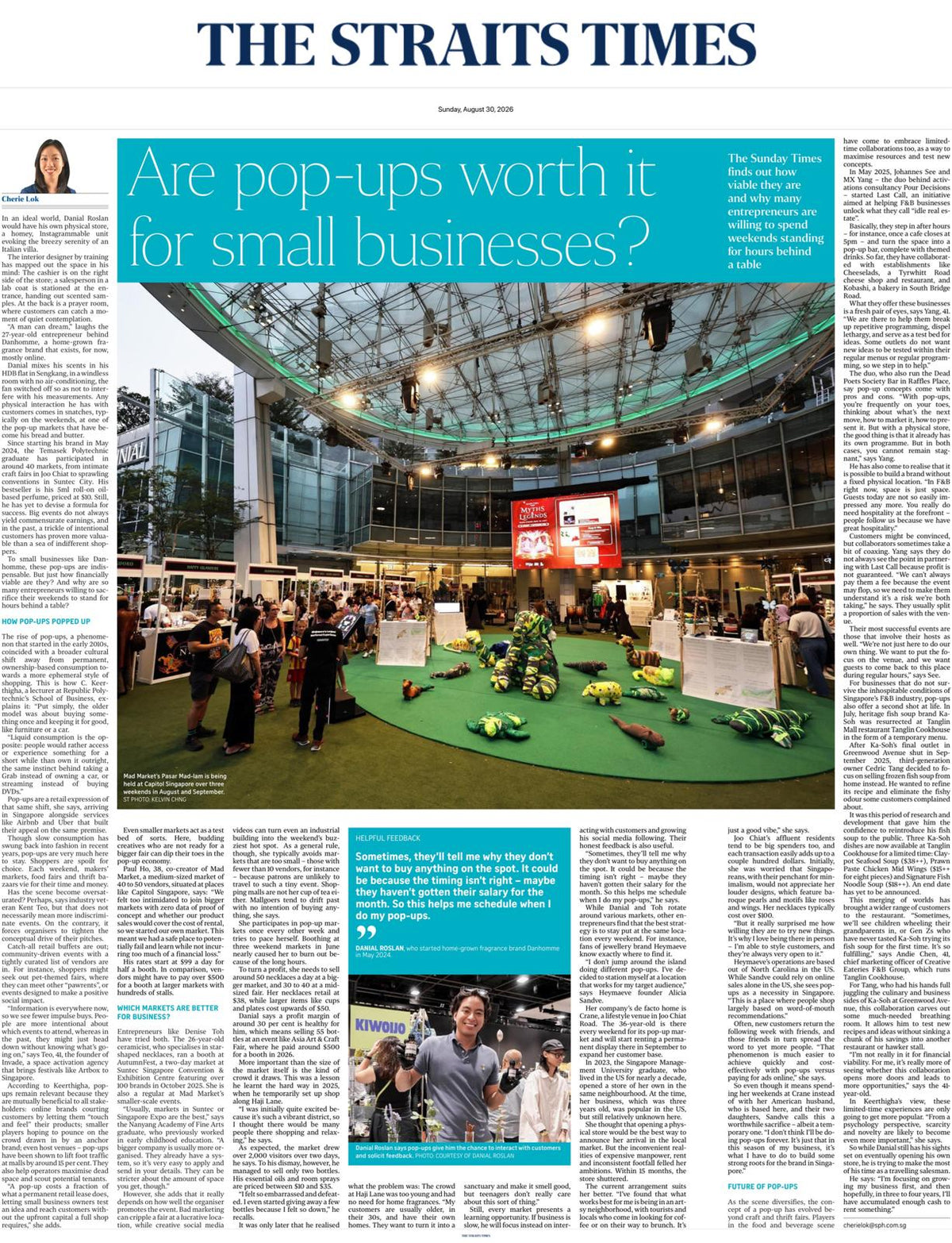 Are Pop-Up Markets Worth It for Small Brands? What The Straits Times Highlighted About Danhomme’s Home Fragrances